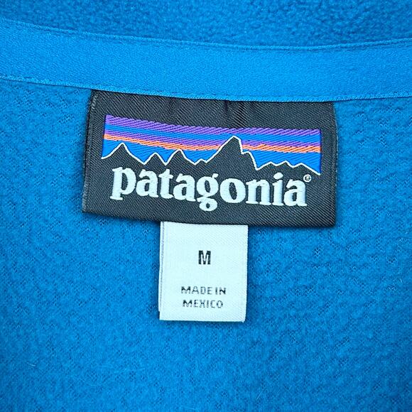Patagonia Men's Blue Quarter-Zip Blue Fleece Lightweight Pullover - Picture 5 of 6
